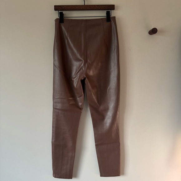 FREE PEOPLE WE THE FREE SPITFIRE SKINNY FAUX LEATHER PULL ON PANTS SIZE 28 - Picture 2 of 9